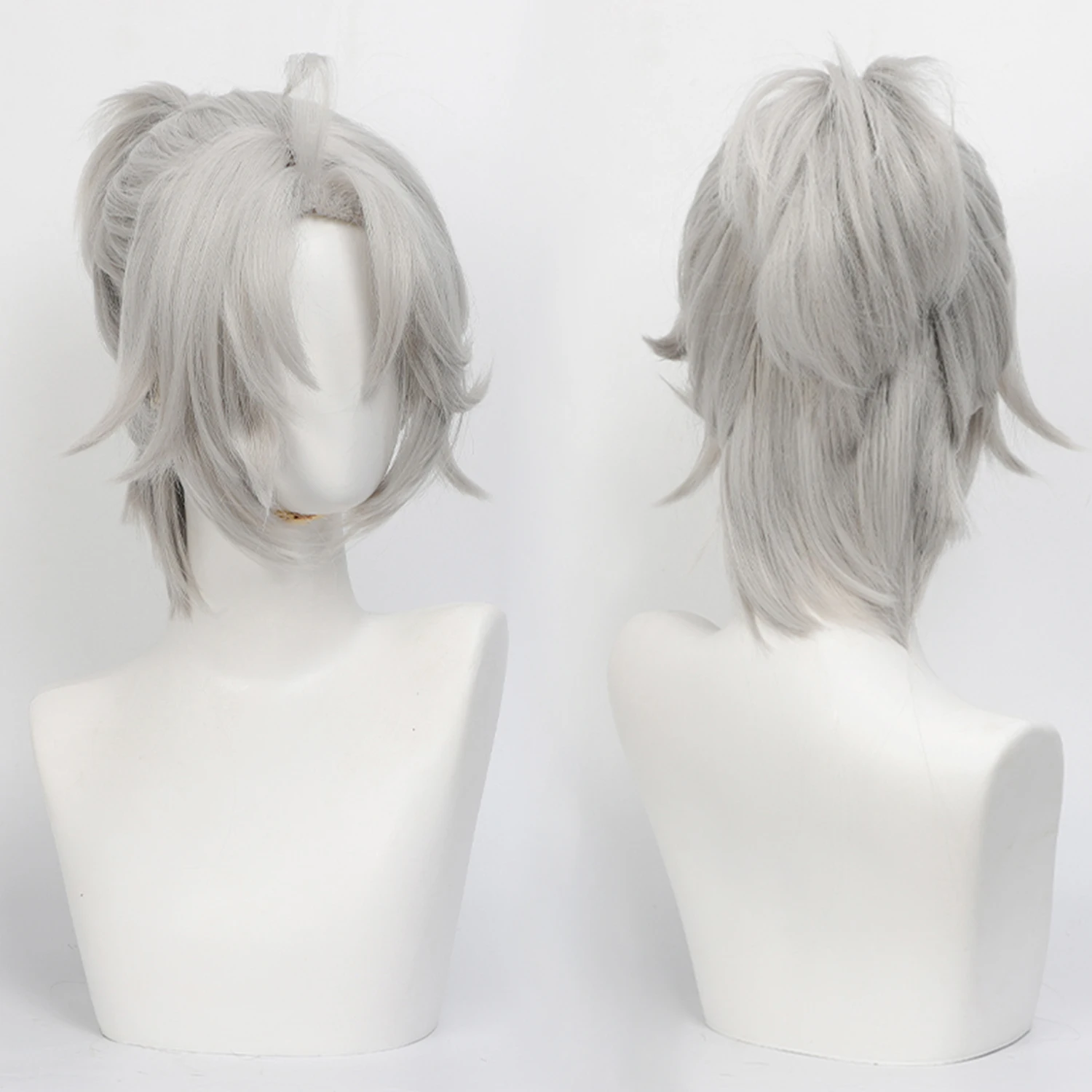 Anime Wig Luca Balsa Cosplay Wigs Identity V Prisoner Game Roleplay Wig Silver Gray Synthetic Wig for Anime Party Masquerade