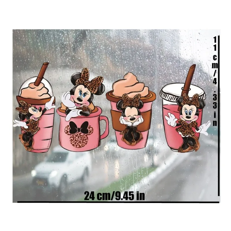 

Disney UV Transfer Stickers Anime Figures The Little Mermaid Mickey Mouse Pooh Bear Anime Merchandise Decoration Cute Kids Gifts