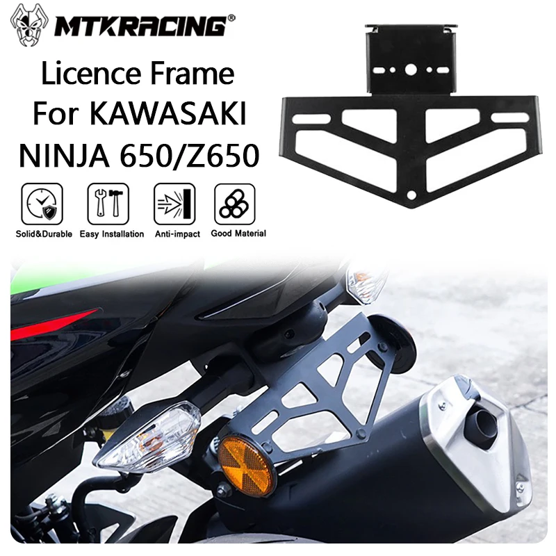 MTKRACING License Plate Holder For KAWASAKI NINJA 650/Z650 17-24 Motorcycle Fender Eliminator Kit License Plate Mount Bracket