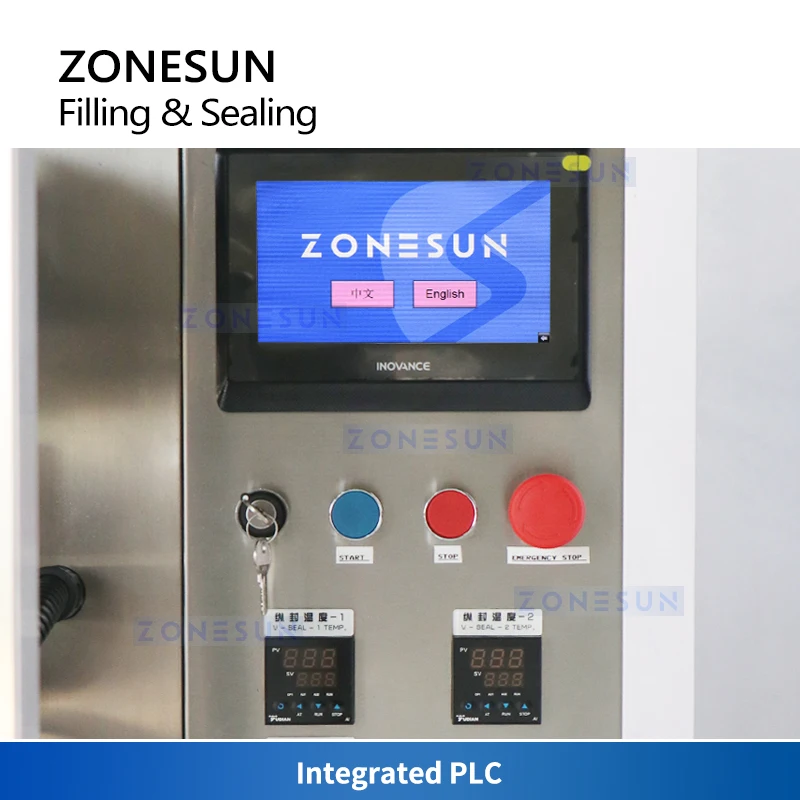 ZONESUN ماكينة تغليف الأكياس الأوتوماتيكية شكل عمودي ملء الختم VFFS معدات التعبئة الحقيبة السائلة التعبئة ZS-FS500Y-2