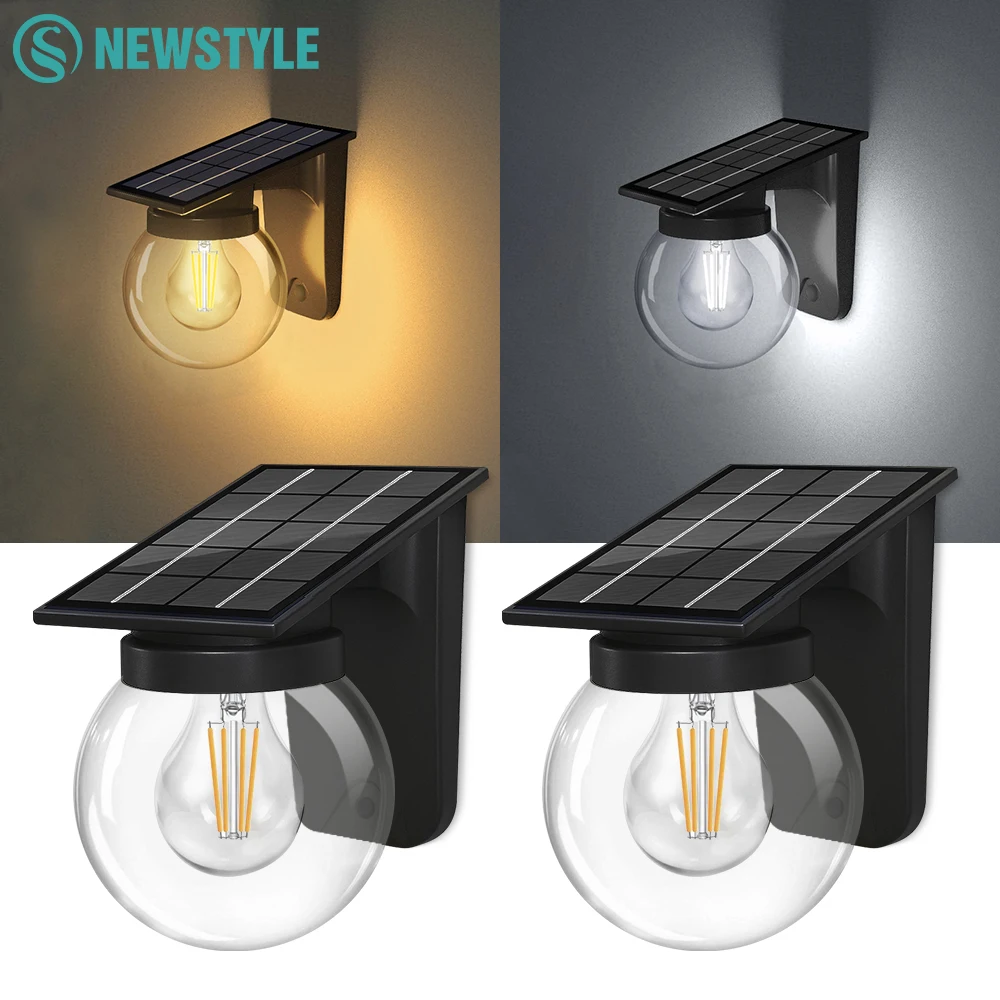 

Outdoor Solar Bulb Light Garden Solar Wall Lights Dimmable Security Light Porch Solar Lights Waterproof Yard Patio Porch Garage