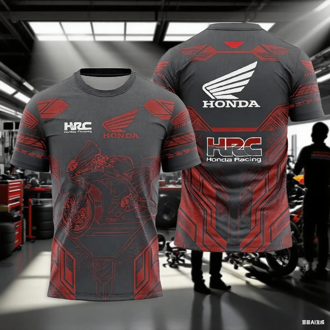 هوندا HRC فريق تي شيرت للرجال الصيف تنفس العرق فتل قصيرة الأكمام اليومية سباق الدراجات النارية جيرسي ملابس ركوب الدراجات