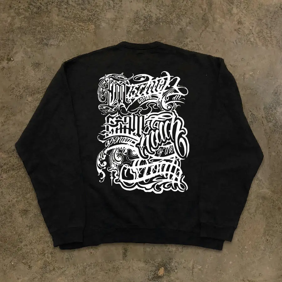 

Американская ретро-тату на западном побережье, хип-хоп, татуировщик, Чикано, осенне-зимний свитер с круглым вырезом, мужская и женская уличная одежда