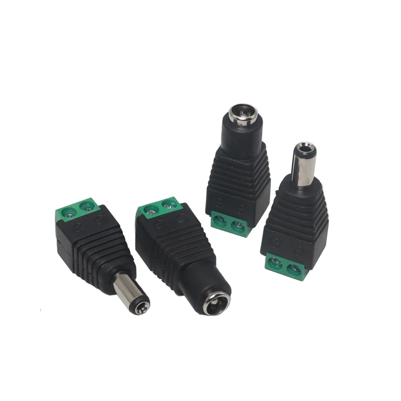 【5-1PCS】12V Power Connector 2.1mm X 5.5mm Plug Adapter DC Male Female Terminals For CCTV Cameras 5050 3528 Single Color LED St