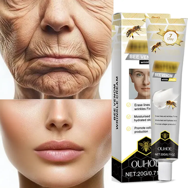 Removedor instantâneo de rugas, creme de veneno de abelha, endurecimento intenso, levantamento, brilho, hidratação profunda, tratamento facial, cuidados com a pele
