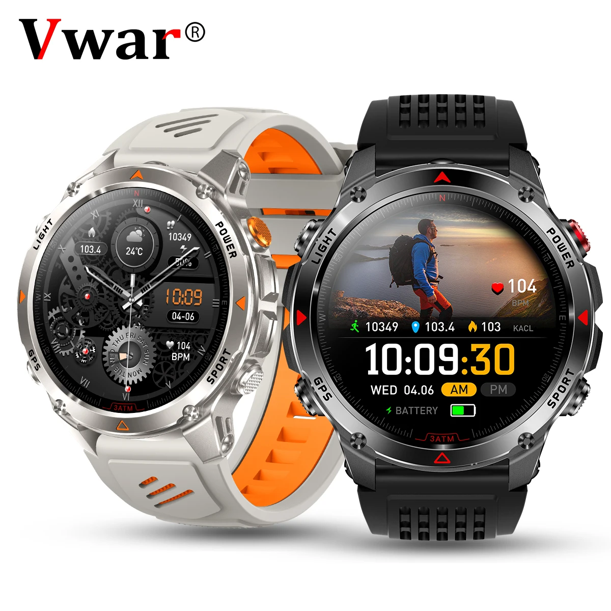 

2025Новые GPS Смарт-часы для Xiaomi IOS Военный компас Фонарик Смарт-часы Мужские 30 м Водонепроницаемые 100 + спортивные режимы BT Call Watch