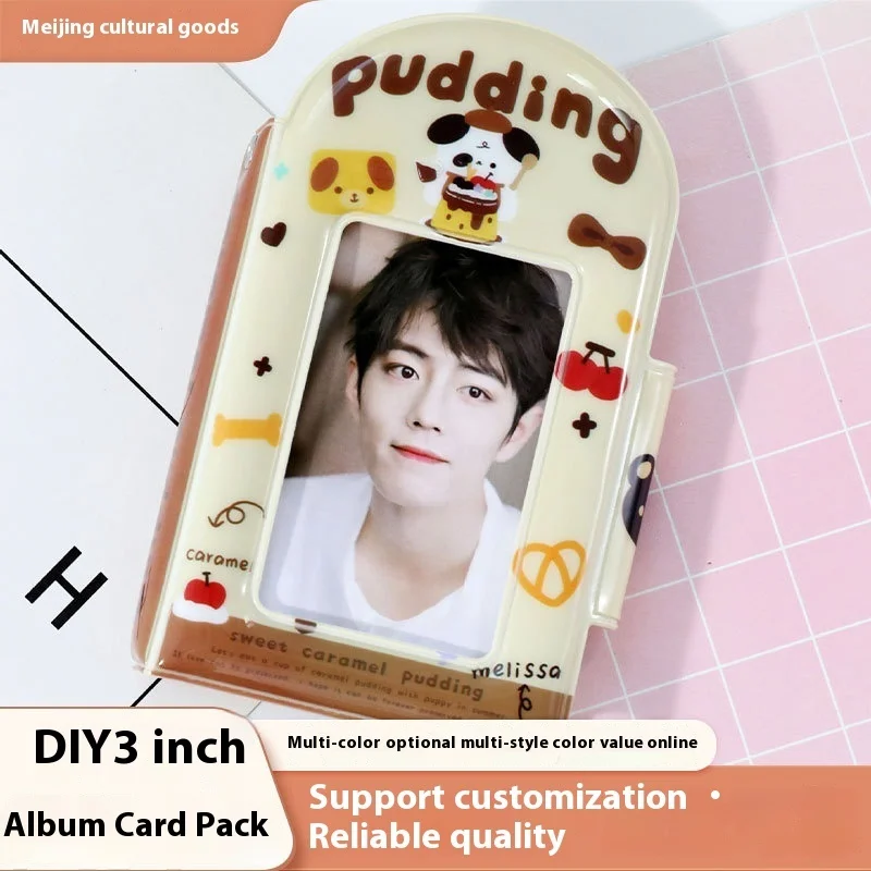 

Caramel Pudding Puppy Reverse Buckle Polaroid Card Bag 3-Inch Storage Album