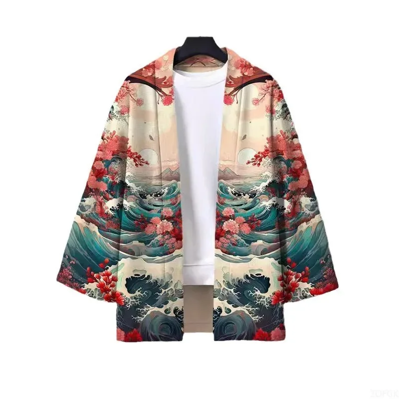 3D Digital Trend Kimono Cape Men's and Women's Cardigans Casual Bathrobes Outerwear Men's Clothing in Stock Ethnic Clothing