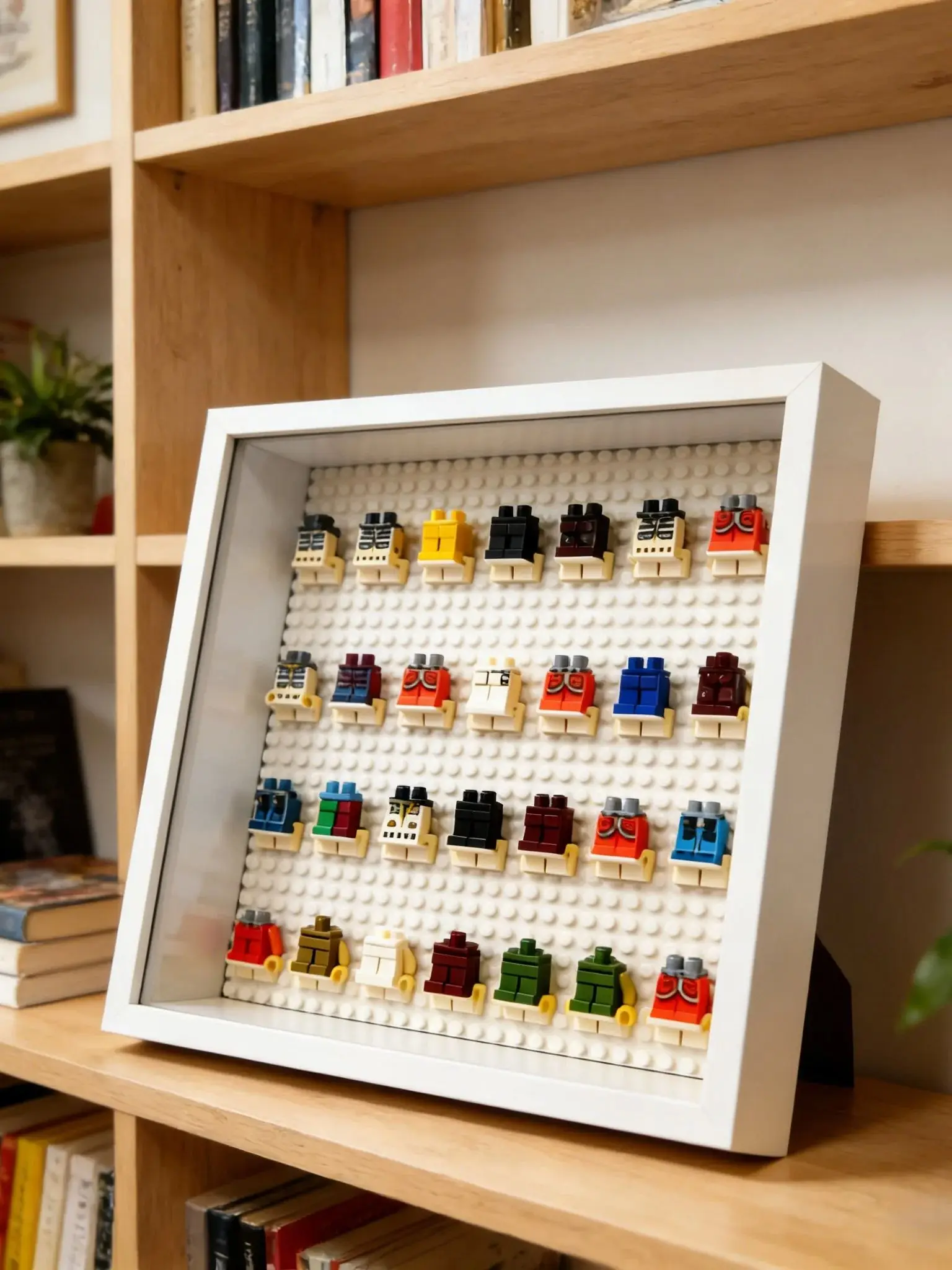 Houten minifiguur display frame, stofdichte opbergdoos, wandmontage & bureau, 28 vakjes, minifiguur verzamelaar displaykast - afbeelding 2