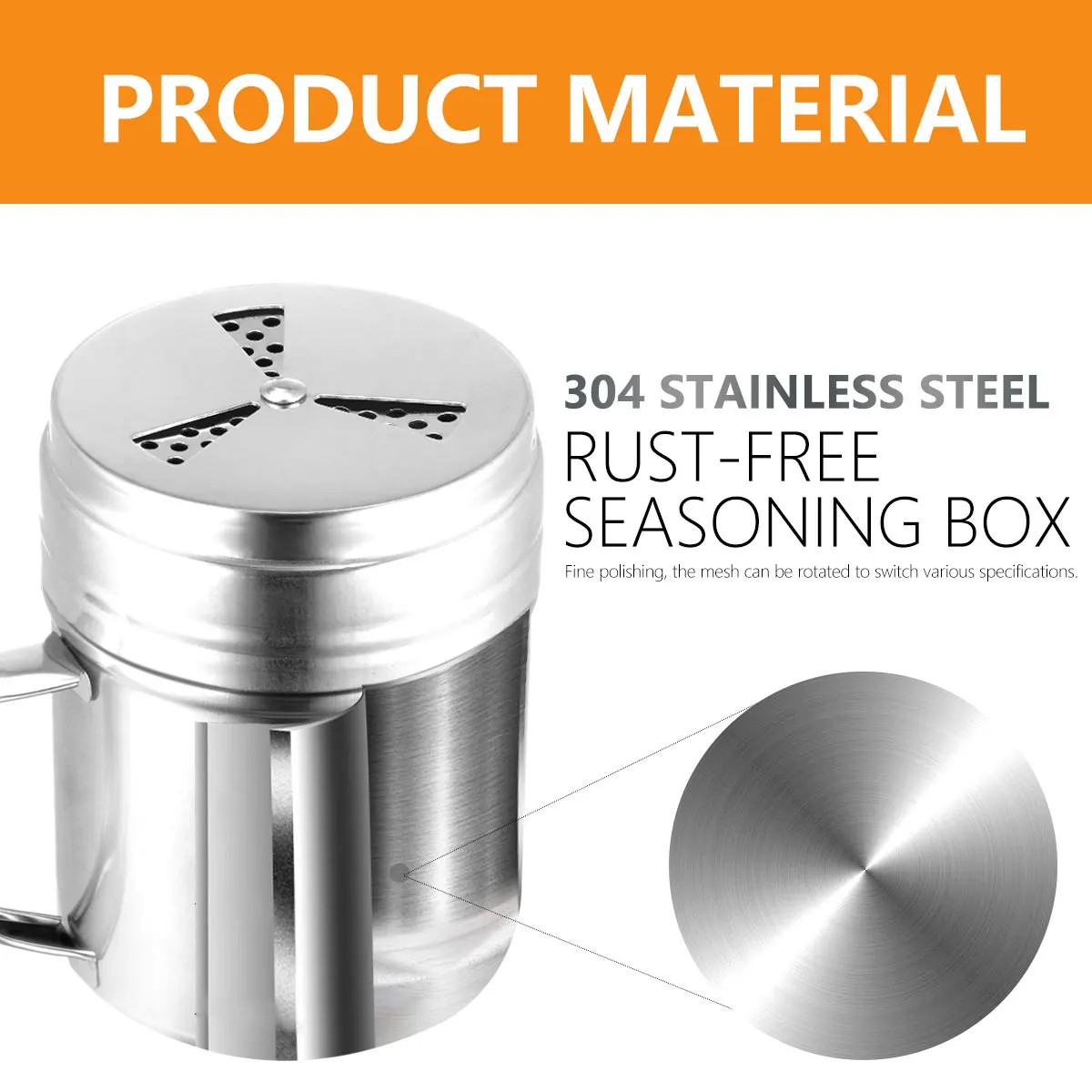 

4 pcs Multipurpose Seasoning Bottle Set Silver M Rotatable Mesh Holes For Salt Powder Rustless