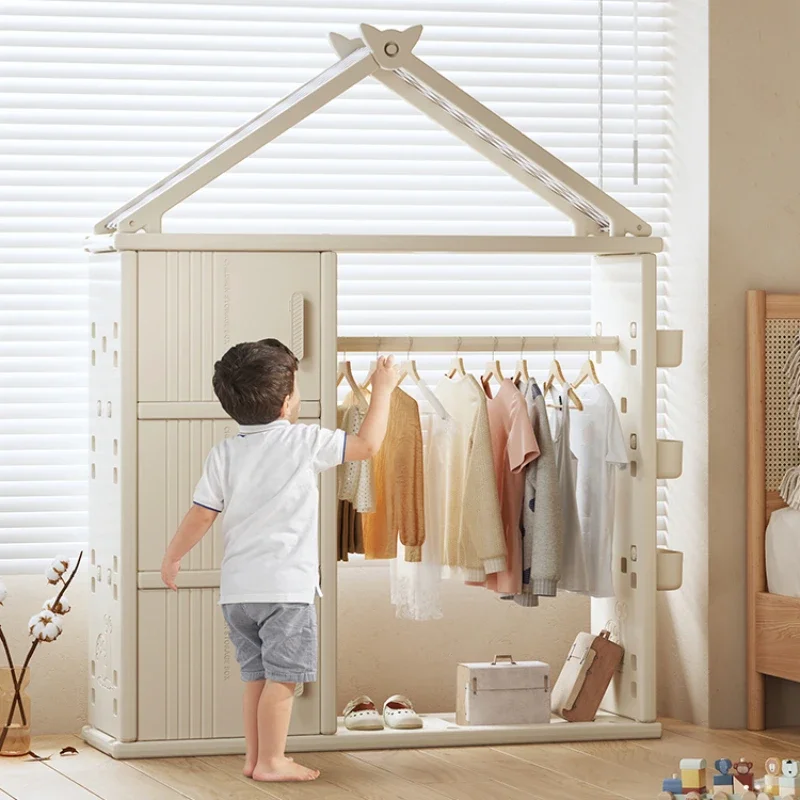 Armario de ropa de dormitorio para niños, perchas bonitas, organizador de armario de almacenamiento, mantel, muebles modernos, CY50CW