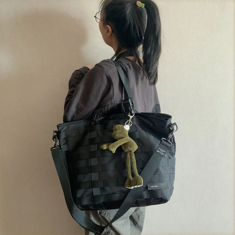 Harajuku Techwear Nylon Bucket Sling estetica uomo borse a tracolla gotiche marsupio per donna borsa Bolsas Feminina spalla