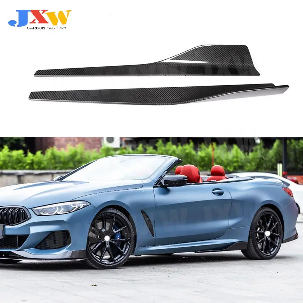 2Pcs Carbon Fiber/FRP Side Skirts Bumper Flaps Cupwings For BMW 8 Series G14 G15 G16 M Sport 2018-2021 Splitters Extension Lips