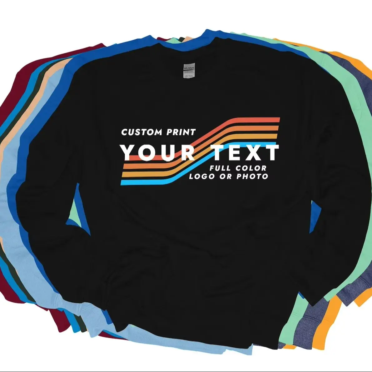 

Custom Print Unisex Sweatshirt Women Men Design Your Photo Text Logo Sweater Personalized Class Company Team Unique Uniforms