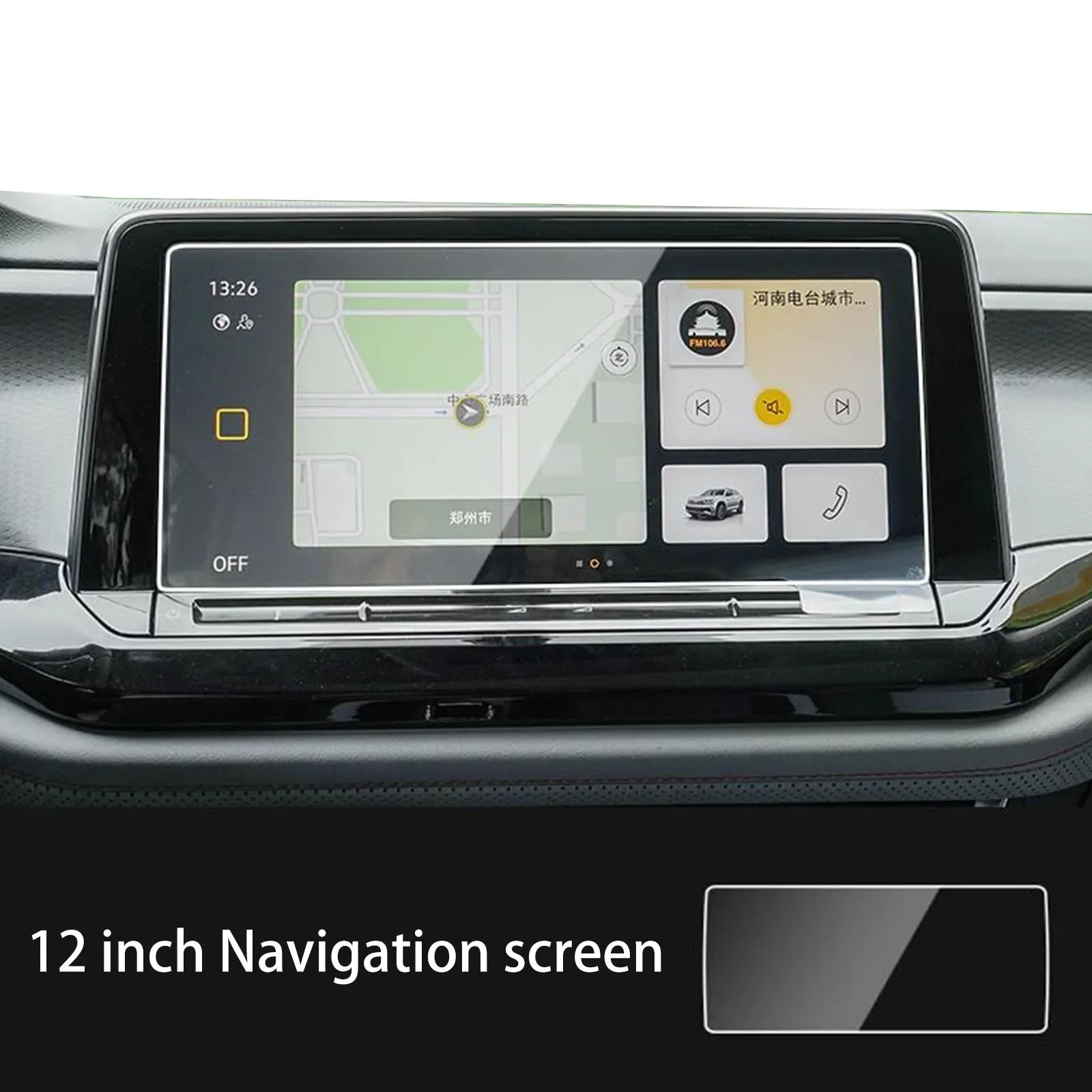 Car Touch Screen Protector for Volkswagen Atlas and Cross Sport 2024 2025 Teramont GPS Navigation Tempered Glass Protective Film
