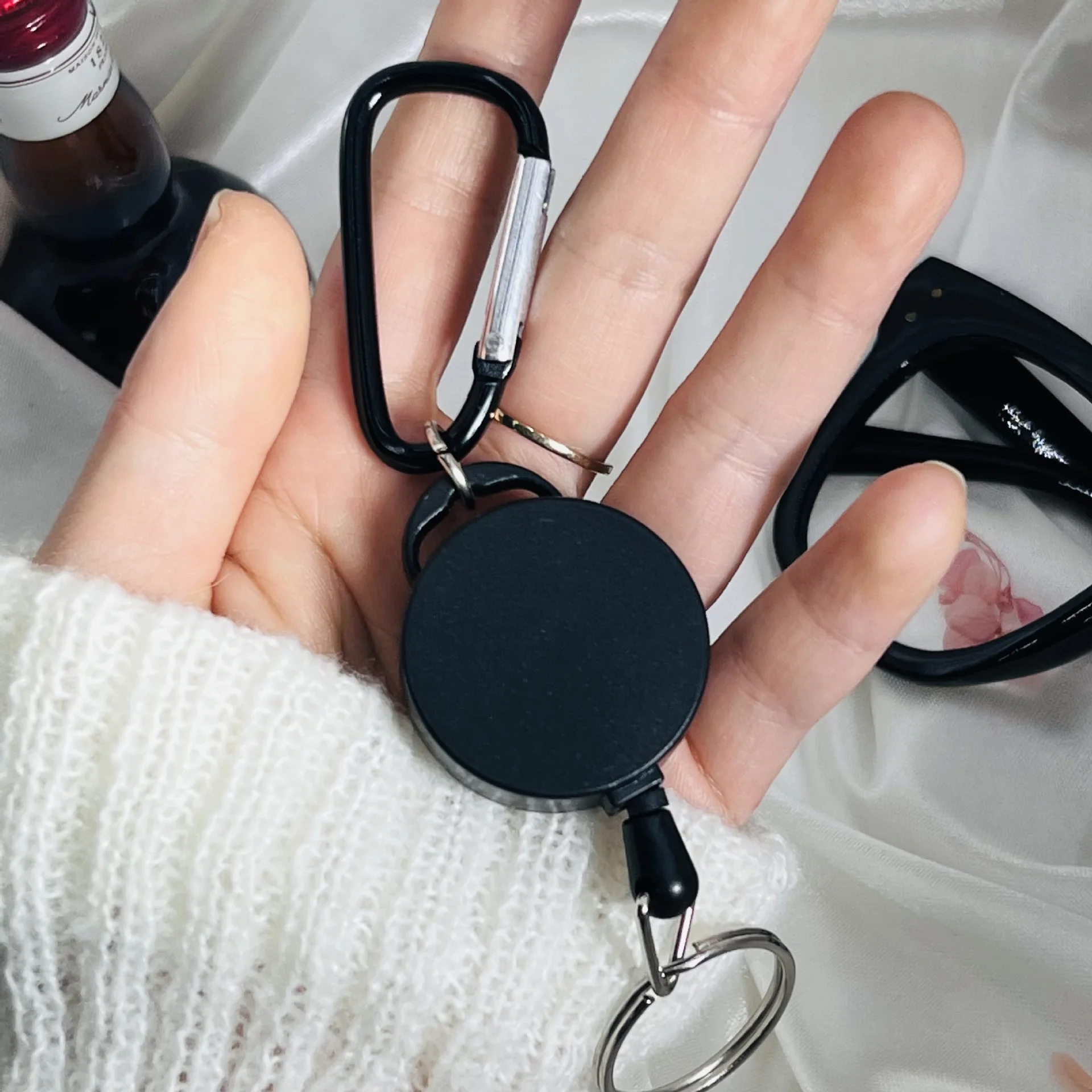 في الهواء الطلق لمكافحة خسر الفولاذ المقاوم للصدأ كيرينغ مرونة سلك حبل المفاتيح المرنة التخييم تلسكوبي لص سلسلة بطاقة رياضية