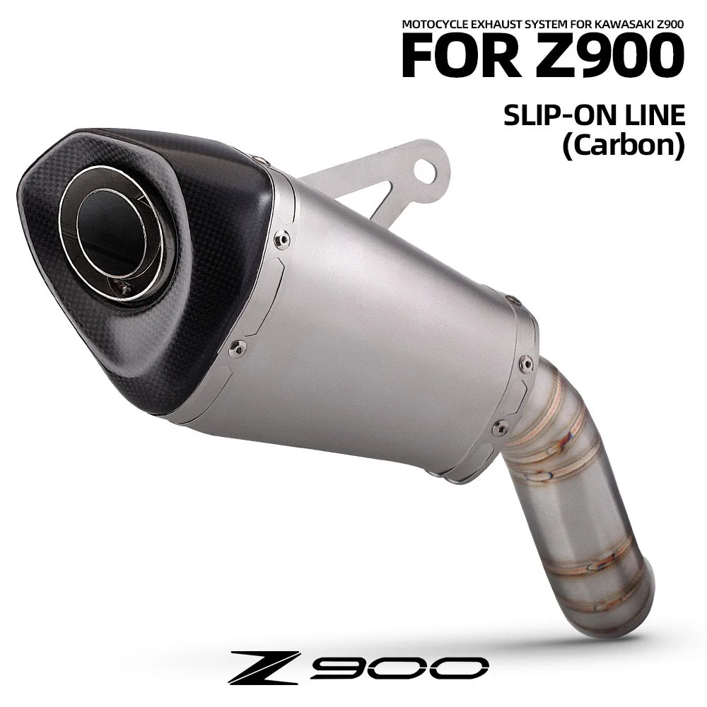 

Street Bike Exhaust Kit Slip On Line For Kawasaki Z900 Z900SE 2017-2026 Motorcycle Tail Link Pipe Escape Muffler With DB Killer
