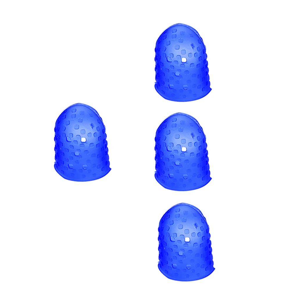

4 Pcs Finger Cots Guitar Guards Fingertip Protectors Silicone Thumb Covers Bass