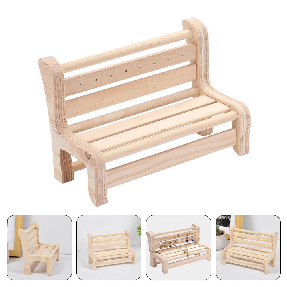 Wooden Jewelry Stand Multi-Function Stool Design Decorative Earrings Bracelet Holder Jewelry Display Rack for Home and Desktop
