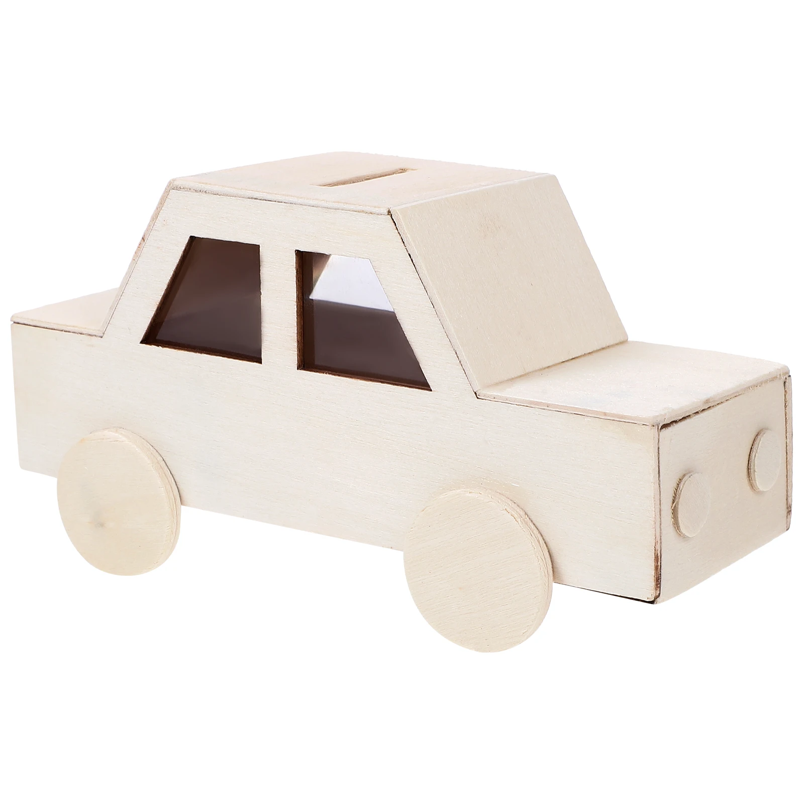 

Wooden Car Mold Piggy Bank Coin Storage Boxes for Students Kids DIY Crafts Money Box Decor Handmade Toy Car Savings Container