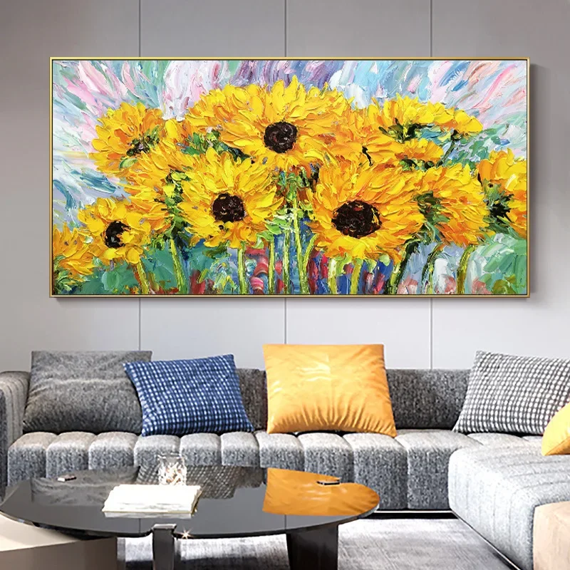 DIY full Diamond Embroidery,Round Diamond Sunflower Modern Bedroom Living room decoration rhinestone beads Diamond painting