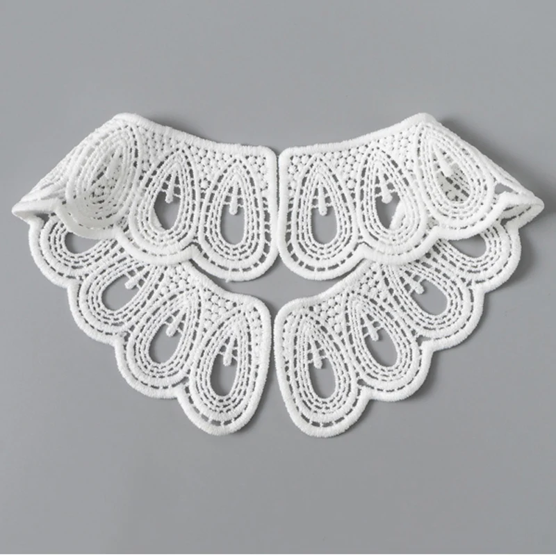 1 Pair Lace Sewing Applique Neckline Fake Collar Applique DIY Craft Fabric Sewing Accessories