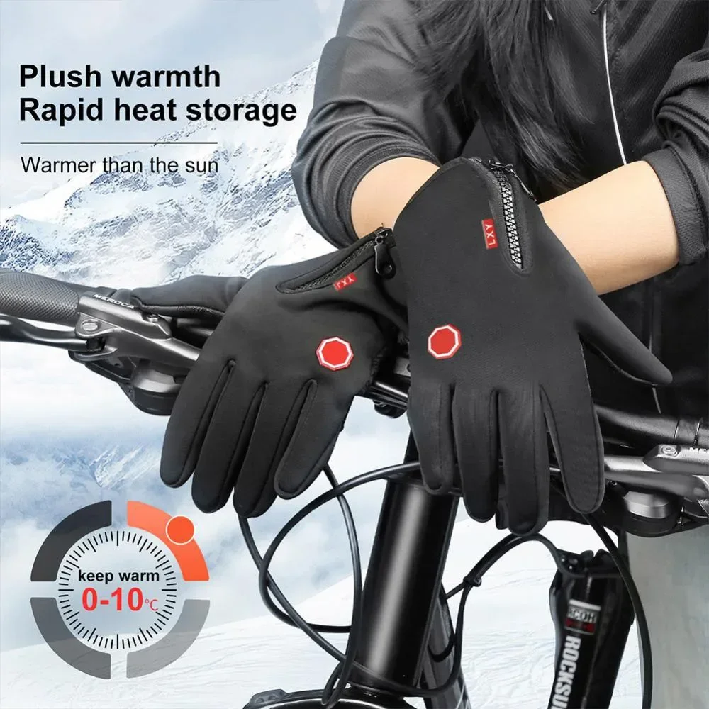 Guanti da ciclismo impermeabili per esterni autunno inverno per Xiaomi/Niebot Scooter elettrico Touch Screen antiscivolo caldo dita intere