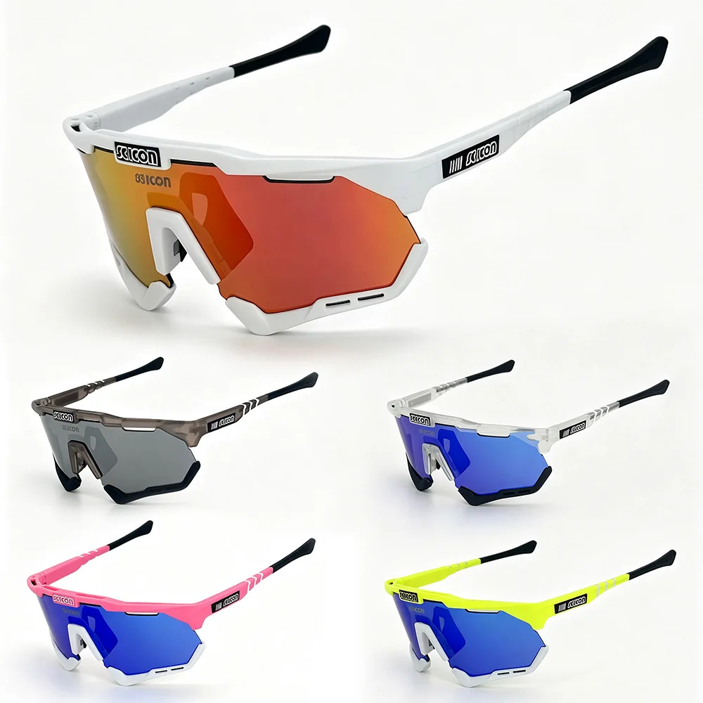 SCICON Fahrradbrille UV400 Rennrad MTB Fahrradbrille für Männer und Frauen Outdoor-Sportsonnenbrille Lauf- Motorrad- und Wanderbrille