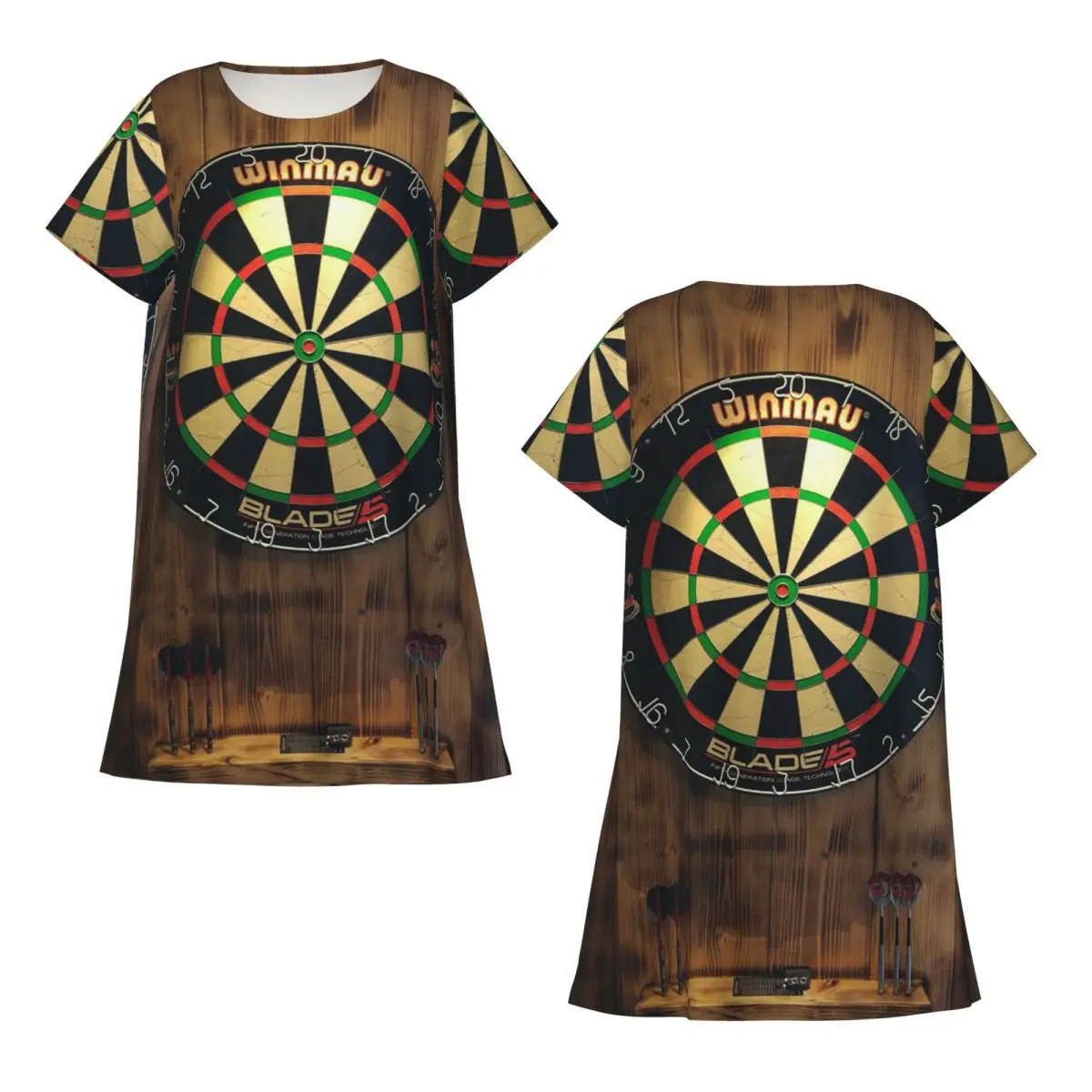 Winmau Blade 5 Dartboard Short Sleeves Nightdress For Sleeping Sleepshirts Women Short Sleeve Nightgowns Soft Pajama Dress