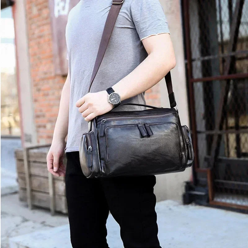 luxury brand men's messenger bag Random Retro leather shoulder Crossbody bags handbags man Business Laptop bolsos сумка мужская