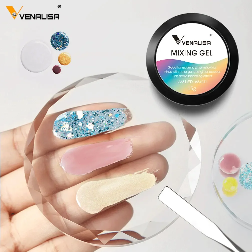 VENALISA 15ml Mixing Gel Nail Polish Soak Off UV LED Nail Glitter Sequins Fusion Gel Varnish Manicure Decoration Blooming Liquid