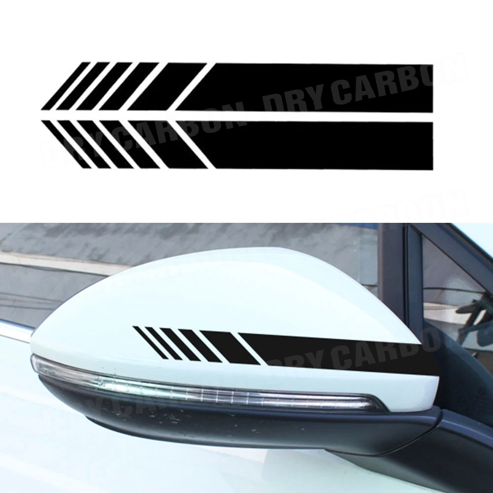 

2Pcs Universal Auto Car Sticker Non Fading Fashion Color Stripe Car Sticker Racing Strips Side Rear View Mirror Decor Decal