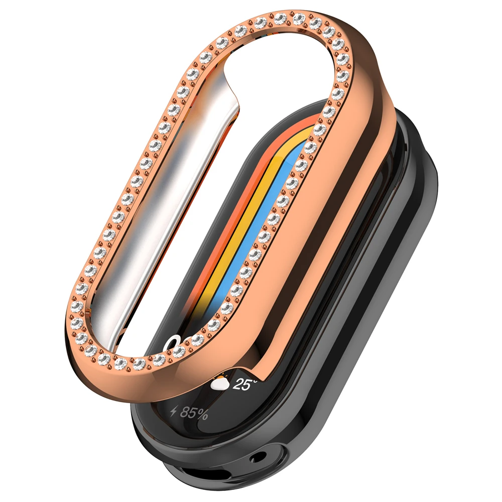 Case For Xiaomi mi Band 10 10NFC hollowed out single row diamond hollow protective case