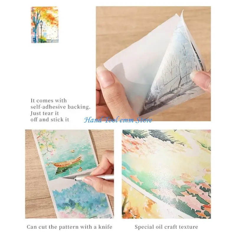 

H37F Accuracy Cut Seasonal Tape 4 Themes Tear Resistant Recyclable Decorative Transfers For Art Journals