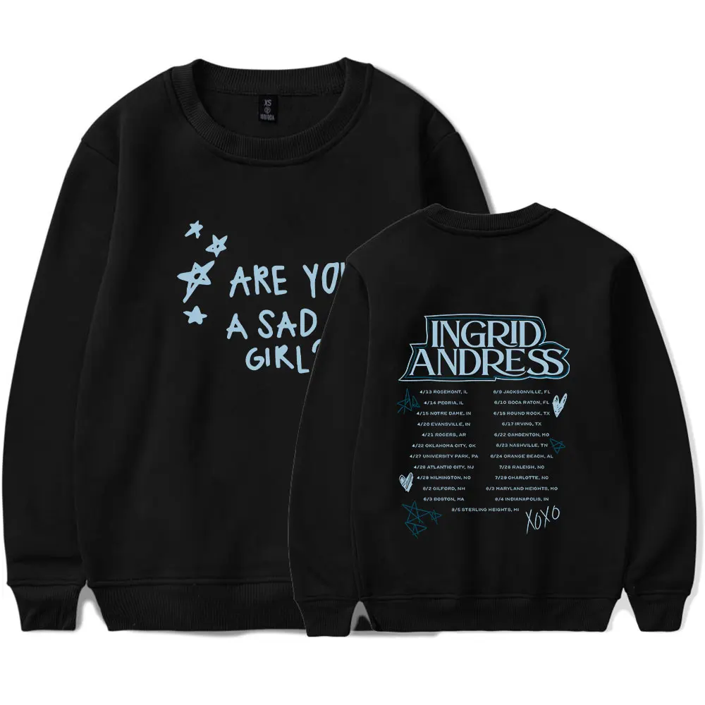 

Ingrid Andress Are You a Sad Girl Crewneck Sweatshirts Women Men Long Sleeve Fashion Pullover Clothes