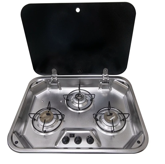 야외 캠핑 요리 상판 2/3 버너 쿡탑 콤보 캐러밴 여행용 트레일러 가스 스토브 LPG 쿠커 587