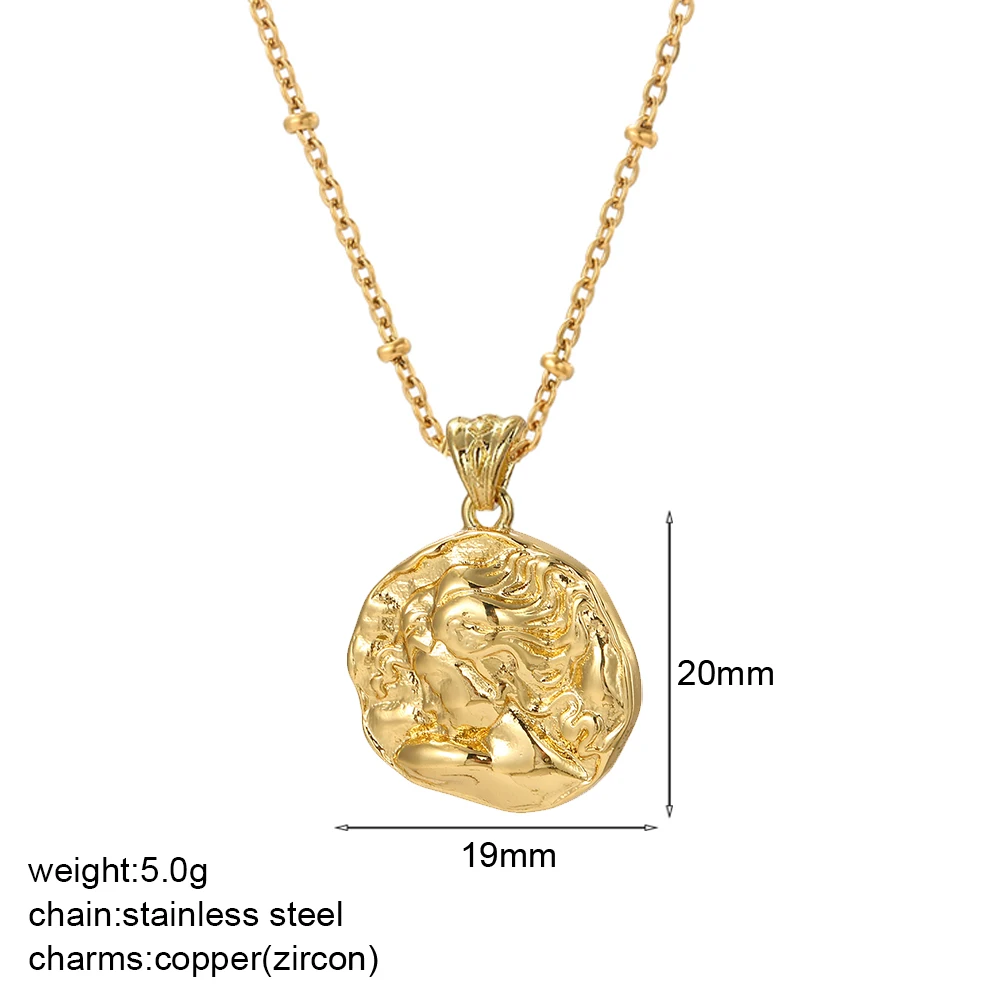 Gold Vintage Coin Necklace for Women
