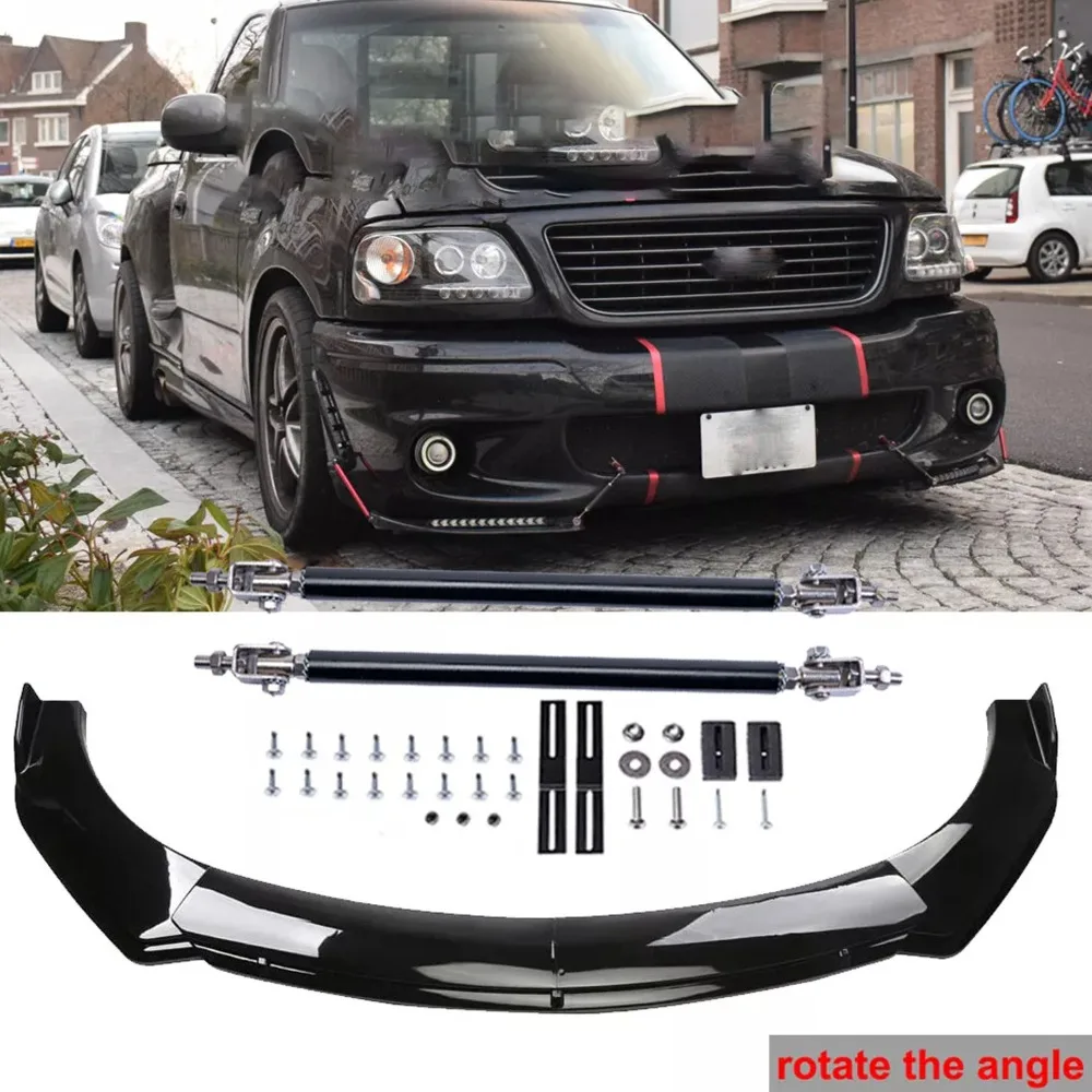 

For Ford F-150 SVT Lightning Glossy Black Front Bumper Lip Spoiler Splitter Chin United States