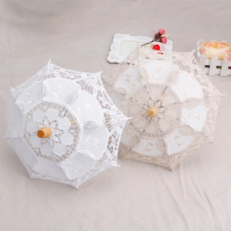 

Newborn Baby Photography Props Infant Lace Umbrella Embroidery Studio Photo Shoot Accessories Shower Gift