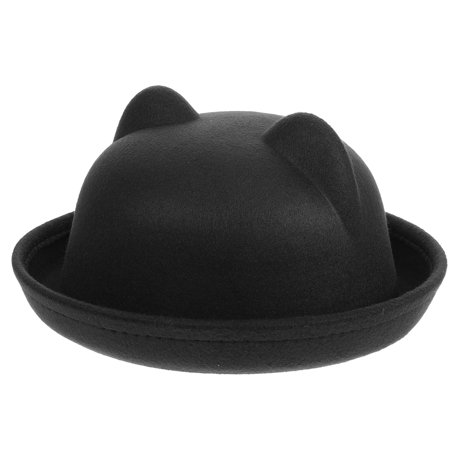 

Cat Ear Top Hat Soft Polyester Cute Hat Party Costume Steampunk Black Halloween Accessory Cat Ear Hats for