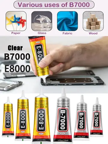B7000/E8000 Adhesive (15/110g) for Mobile Phones, Jewelry, Metal, Plastic, Toys, and Shoes – Waterproof and Transparent
