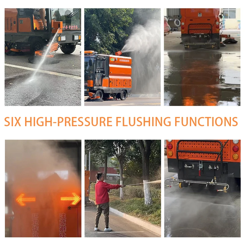 Customized Community Outdoor Industrial Sites Washing The Sweeping Vehicle CE Certified Multifunctional Electric Garbage Road Sw