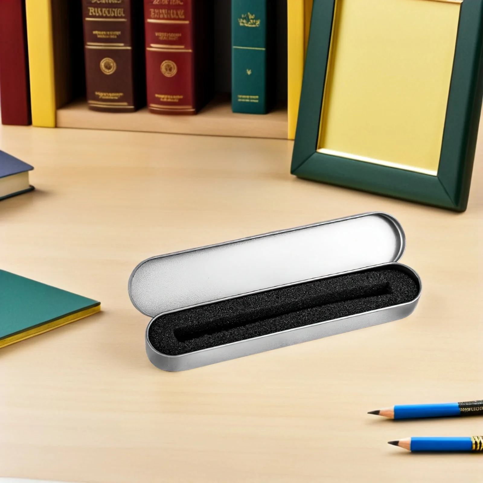 5Pcs Metal Pen Box Heavy Duty Tinplate Container for Organizing Pens Compact Lightweight Design Home School Storage Solution
