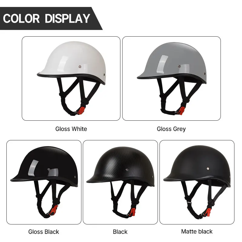 Classic Retro Half Helmets For Motorcycle Open Face Helmet Beanie Cruising Skull Cap Small Helmets for Motorbike Scooter Chopper