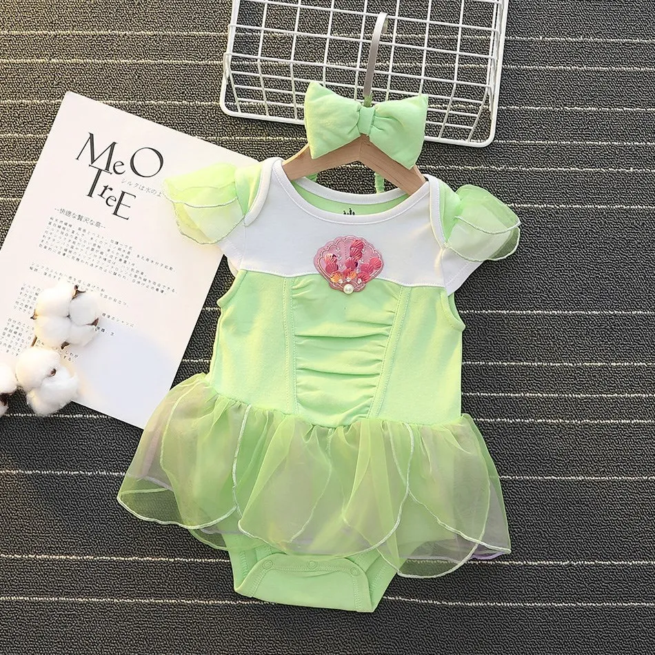 Baby Girl Princess Dress Romper Jumpsuit Suit Dress Headband Toddler Girl Halloween Christmas Costume Newborn Baby Girl Romper