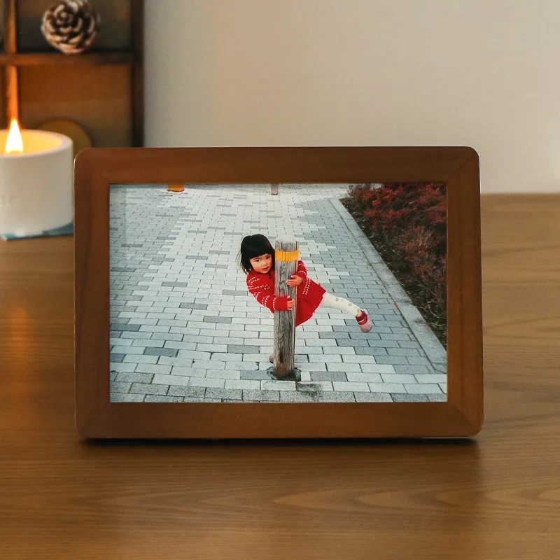 Wooden Retro Photo Frame for Creative Desk Decor