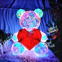 Oso de peluche LED de fantasía brillante, lámpara de 30CM, regalos románticos para cumpleaños, San Valentín, regalos de Navidad, decoración de vacaciones, caja de regalo