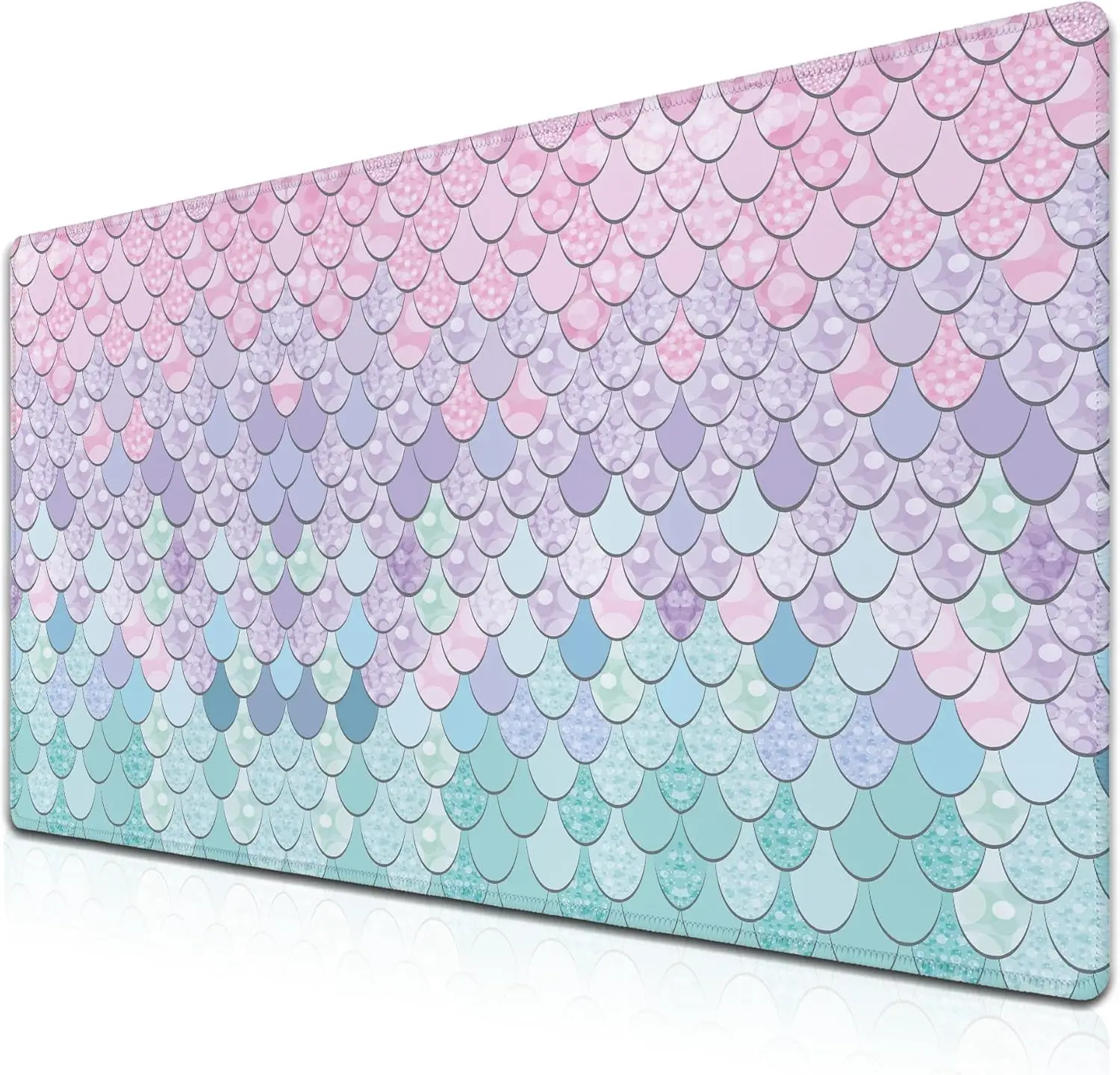 

Розовый коврик для игрового стола с чешуей русалки, водонепроницаемый нескользящий коврик для мыши для девочек, идеально подходит для работы/игр/офиса/домашнего декора