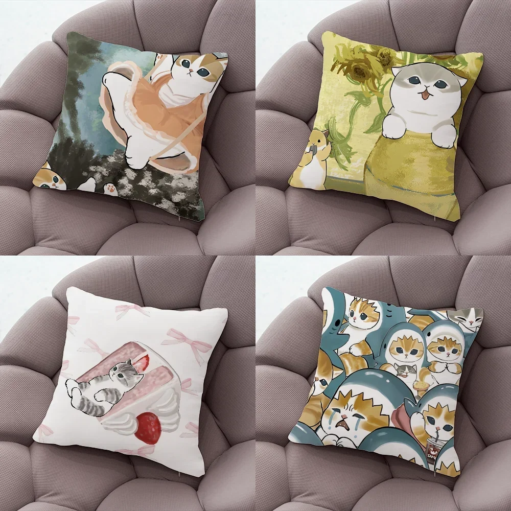 

Shark Hat Mofusand Cat Pillow Case Pillow Case Living Room Sofa Cushion Cover Suitable For Home Bedroom Room Decoration