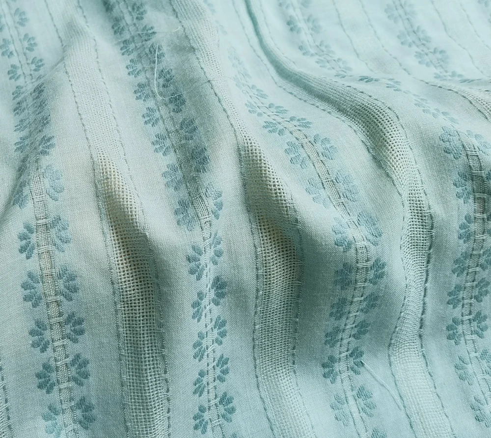 1 Meter x 1,4 Meter Blumen-Jacquard-Baumwollgaze-Stoff für Hemden im Sommer – Detail 6